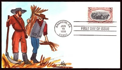 Scott 3209i $2.00 Trans-Mississippi Fox Melissa Fox Hand Painted FDC 3 Of 4 - Image 1 of 2