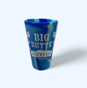 Silipint 22oz Silicone Drinking Glass Blue BIG BUTTE BREWFEST UNBREAKABLE - Picture 1 of 4