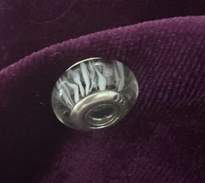 PANDORA - Retired Sterling 925 ALE "Zebra" MURANO Bead - #790938 - Picture 1 of 7