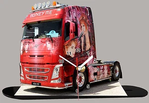 Camion, Truck Décoré VOLVO MYLENE FARMER -01 en horloge sur socle - Picture 1 of 1