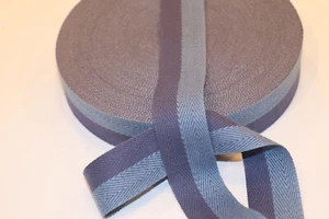 Two Tone Blue 1 1/4 Inch Cotton Rug Binding Tape for Rug Hooking 10 YARDS - Picture 1 of 1