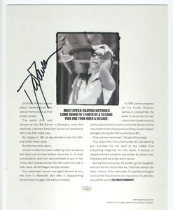 Dan Jansen Autografiado 8" X 10" AD Patinador de Velocidad Olímpico Medallista de Oro - Imagen 1 de 1