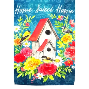 Home Sweet Home Spring Birdhouse Evergreen Small Garden Flag 12.5"x 18" NEW - Picture 1 of 1