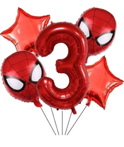 Superhero Spiderman 3Rd Birthday Decorations Red Number 3 Balloons 32 Inch | the - Picture 1 of 5