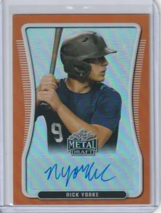 2020 Leaf Metal Draft Nick Yorke ORANGE PRISMATIC Auto Rc #d 1/7 Redsox - Picture 1 of 2