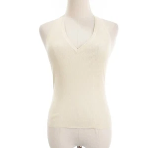 Nili Lotan NWT Ivey Halter Sweater Tank Top Size Small in Ivory 100% Silk - Picture 1 of 8