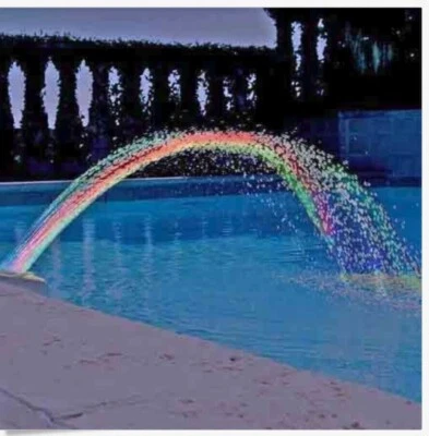 Swimming Pool Rainbow Waterfall Fountain Lights Show Above Ground Colorful Light - Image 1 of 2