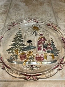 Park Avenue Crystal Clear Studios Plate Christmas Joy 14" Serving Platter Santa - Picture 1 of 8