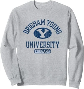 BYU Cougars Sweatshirt Men's XXL Grey Long Sleeve Crew Neck ~NEW~ - Picture 1 of 2