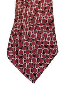 Land's End weinrot & marineblau Gliedermuster Krawatte 100 % Seide gefüttert klassisch 59" USA - Bild 1 von 6