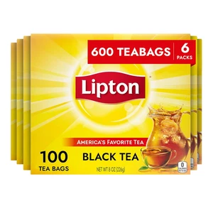 Black Tea Bags, Hot or Iced, Black Tea with Caffeine, 600 Total Bags (100Ct - Pa - Picture 1 of 8