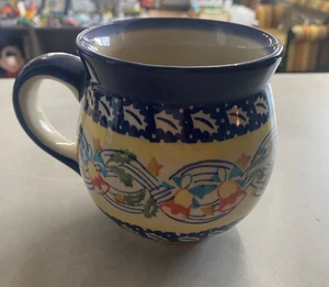 Polish Pottery Coffee Mug Christmas theme - Picture 1 of 5