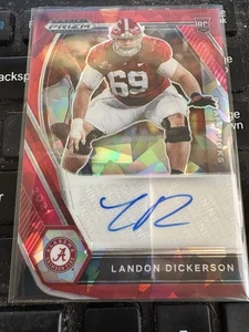 2021 Panini Prizm Draft Picks Landon Dickerson Red Cracked Ice AUTO RC #DPA-LAN  - Bild 1 von 2