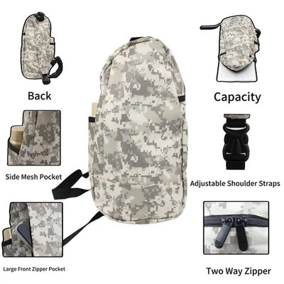 Цифровой камуфляж слинга сумка через плечо мешок серый белый камуфляж утилиты тактический - Изображение 1 из 4