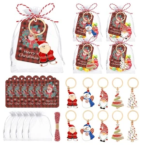 25Pcs Christmas Keychain Bulk Christmas Party Favors Santa Claus Tree Snowman... - Picture 1 of 8