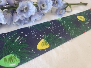 Large galon ruban  vintage sur 6,4 cm vert bleu bord  2 métres B9 - Picture 1 of 4