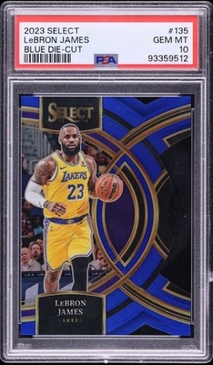 2023 Select Premier Blue Die-Cut LeBron James /249 #135 PSA 10 GEM MINT - Image 1 of 2