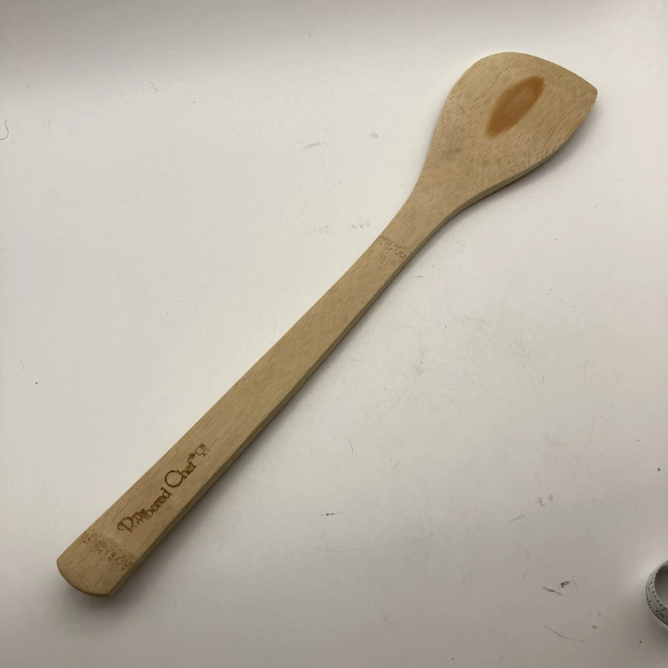 PAMPERED CHEF 13” long Wooden Spoon Bamboo 2.5" Diameter Width NEW - Image 1 of 4