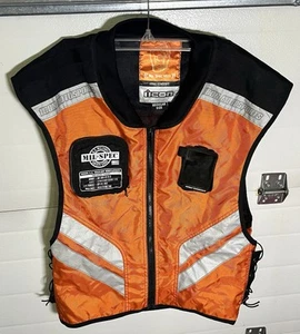 Icon Motorsports Men's Mil Spec Hi- Vis Orange Mesh Safety Vest Sz L-XL Nice One - Picture 1 of 10