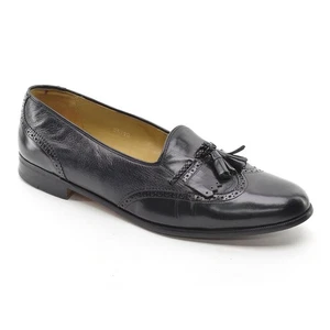 Hombres Botticelli Kiltie Borla Mocasines 10.5 M Cuero Negro Punta de Ala Zapatos Sin Cordones - Imagen 1 de 7