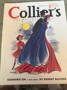 COLLIER'S WEEKLY MAGAZINE 9/25/37 JARO FABRY CVR, AGATHA CHRISTIE W COOPER ART - Foto 1 di 2