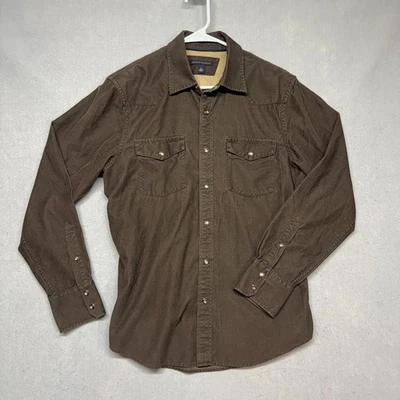 Banana Republic Corduroy Pearl Snap Ling Sleeve Shirt Mens Size M Brown - Image 1 of 4