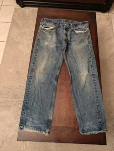 Levi's Jeans Herren 36x30 Blau 505 Regular Fit Straight Distressed - Bild 1 von 9