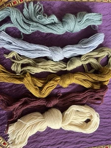 Ehrman tapestry/crossstitch wools + gold thread left over from kits-large bundle - Picture 1 of 9