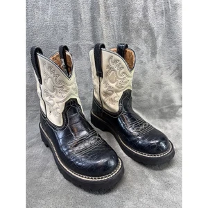 Ariat Fatbaby Cowgirl-Stiefel Damen 7,5B schwarz Krokoleder hellbraun Schaft Western 4LR - Bild 1 von 17