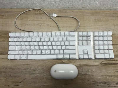 Genuine Apple Set Of Wired Full Keyboard A1048 & Wireless Mouse A 1197  Working - Image 1 of 4