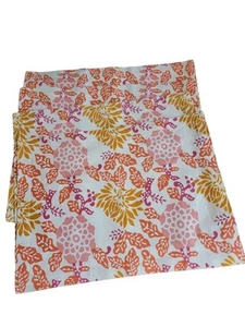 4x Crate & Barrel Placemats Kori Orange Pink Floral 14 x 19" Garden - Picture 1 of 5