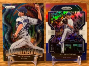 JACOB DeGROM Illumination + Red White Blue Prizm LOT | 2022 Panini Prizm RANGERS - Picture 1 of 2