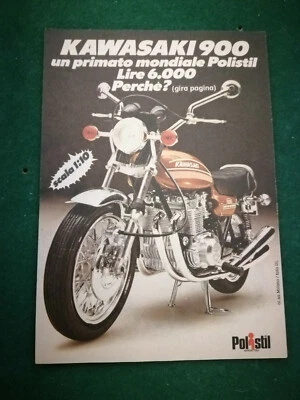  PUBBLICITA' ORIGINALE - ADVERTISING KAWASAKI 900 "POLISTIL" del 1976 pagine 3  Foto 1 de 2