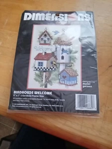 1995 Dimensions Counted Cross Stitch Kit "Birdhouse Welcome" Neu ungeöffnet. 5 X 7 - Bild 1 von 3