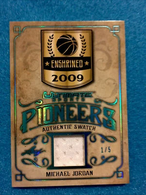 迈克尔·乔丹 比赛用球衣卡 #d1/5 2019 LEAF 终极芝加哥公牛队名人堂 — 第 1/2 张图片