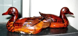 Paar Vintage Zelluloid kleine braune Enten Figuren 6 1/2" schöne Details - Bild 1 von 3