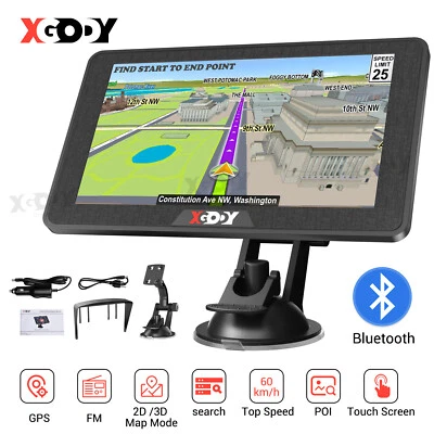 XGODY 7" Bluetooth GPS Navigation Navigationsgerät Navi 256MB+8GB Free EU Karten - Bild 1 von 4