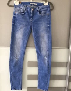 ZARA Jeans Slim Fit Damen Gr. 36 Blau Distressed Look - Bild 1 von 7