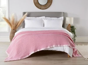Coperta Diana Cowpe 100% LANA COPERTA CELLULARE ROSA leggera taglia adulto - Foto 1 di 3
