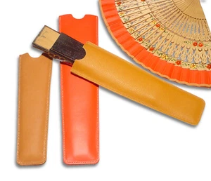 Funda de abanico en piel de Ubrique. Estuche de cuero para proteger tu abanico. - Foto 1 di 10