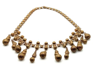 Antique Edwardian Book Chain Dangle Charm Necklace 16" - Picture 1 of 5