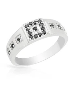 Gentlemens Ring With 0.30ctw Genuine Spinel in 925 Sterling Silver Size 9.5 - Picture 1 of 2