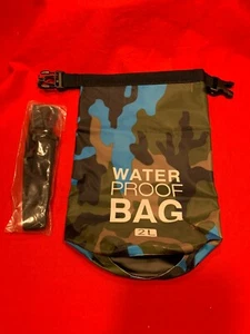 2L Outdoor Waterproof Dry Bag with Shoulder Strap, Camouflage Blue - Picture 1 of 8