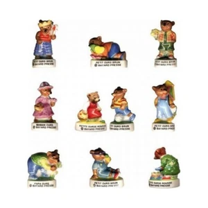 Little Brown Bear _ Beans Complete Series _ Display Case Miniature Collection Porcelain - Picture 1 of 1