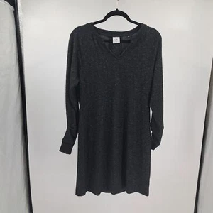 Cabi 3829 PJ Pulloverkleid S lang geraffte Ärmel V-Ausschnitt Pulli schwarz meliert - Bild 1 von 9