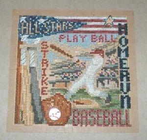 Mill Hill Baseball Player "Home Run" Finished Beaded Cross Stitch Design - Picture 1 of 2