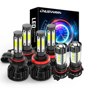3Pair LED Headlight Bulb 9005 H11+Fog Light 5202 for Chevy Silverado 1500 07-15 - Picture 1 of 120