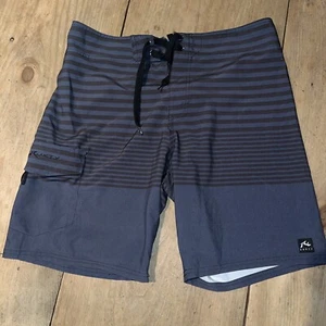 Rusty Trunks Swim Pool Board Stretch Grey Shorts Men Size 32 EUC - Picture 1 of 10