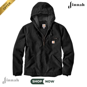 Jinnah Giacca Uomo Relaxed Fit Washed Duck - Abbigliamento da Lavoro Foderato Sherpa per Calore - Foto 1 di 6