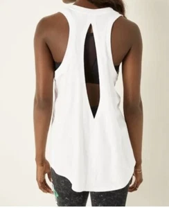 NWT XXL VICTORIAS SECRET PINK SET Slit Back TANK TOP +BIKE SHORTS NWT - Picture 1 of 6